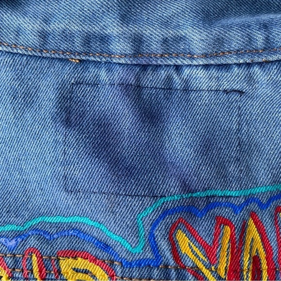 NWT Brooklyn Cloth Streetwear Graffiti Denim Button Up Jean Jacket - Picture 16 of 16